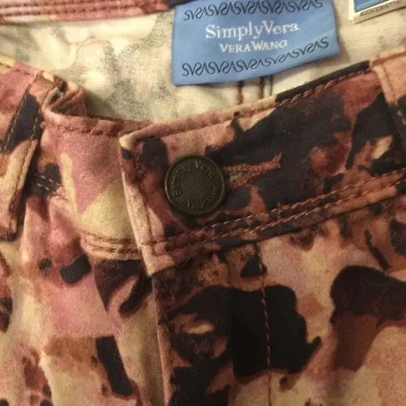 Simply Vera Vera Wang Pants Purple Floral Skinny Size 4 - Picture 5 of 11
